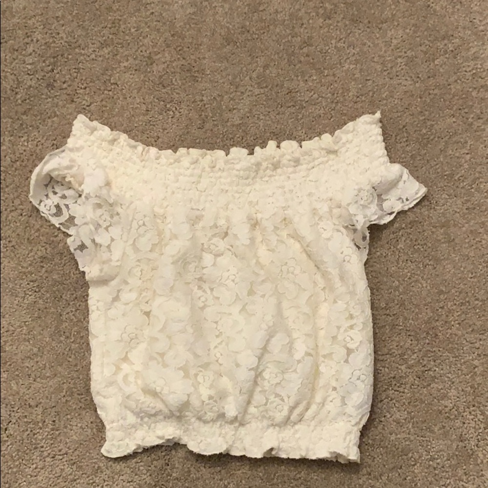 Jack by BB Dakota off the shoulder lace cream top